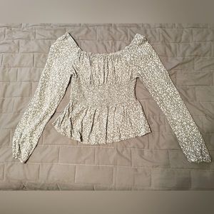 Green Floral Off the Shoulder Top